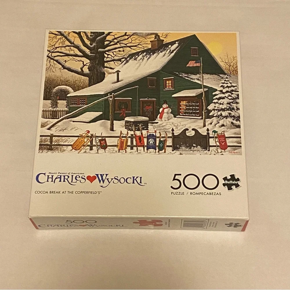 Charles Wysocki Vermont Maple Tree Tappers 500 Piece Jigsaw Puzzle - Picture 1 of 7
